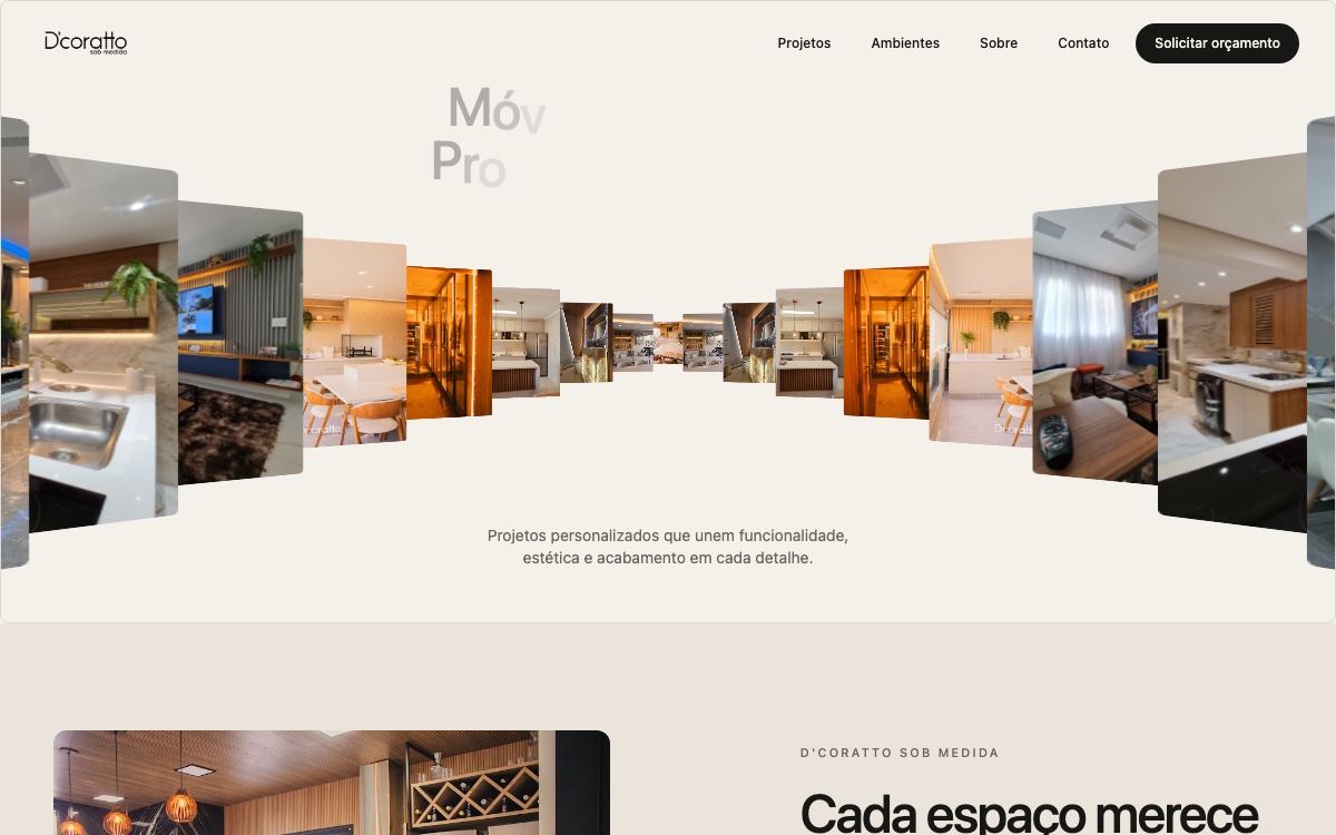 Prévia do site D'Coratto Sob Medida
